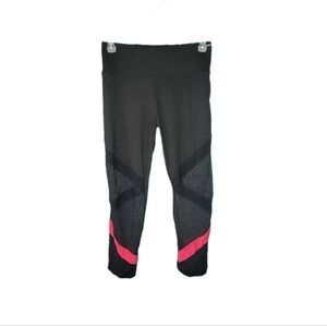 shosho Mesh Capri Leggings Black with Pink Women's Size Small